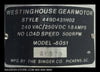 449D431H02 ~ Westinghouse  449D431H02 DS Gear Motor