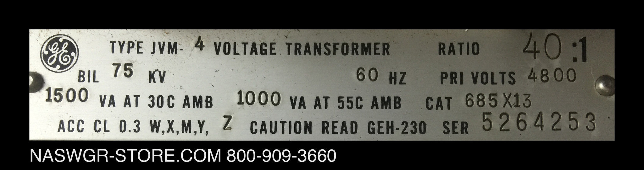685X13 ~ GE 685X13 Voltage Transformer JVM-4 40:1
