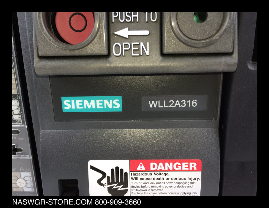 Siemens WL WLL2A316 Circuit Breaker (M/O,D/O) 1600 Amp Unused Surp