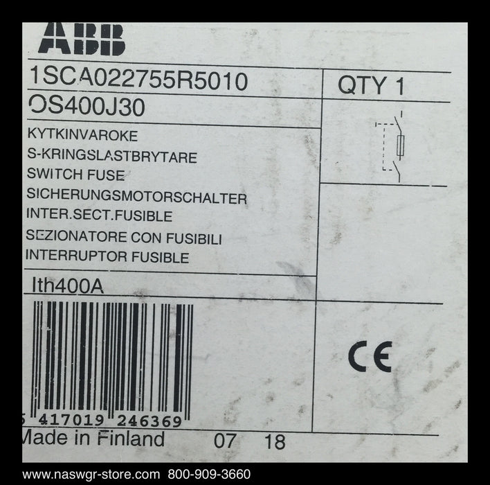 ABB OS 400J30 Switch ~ 400 Amp