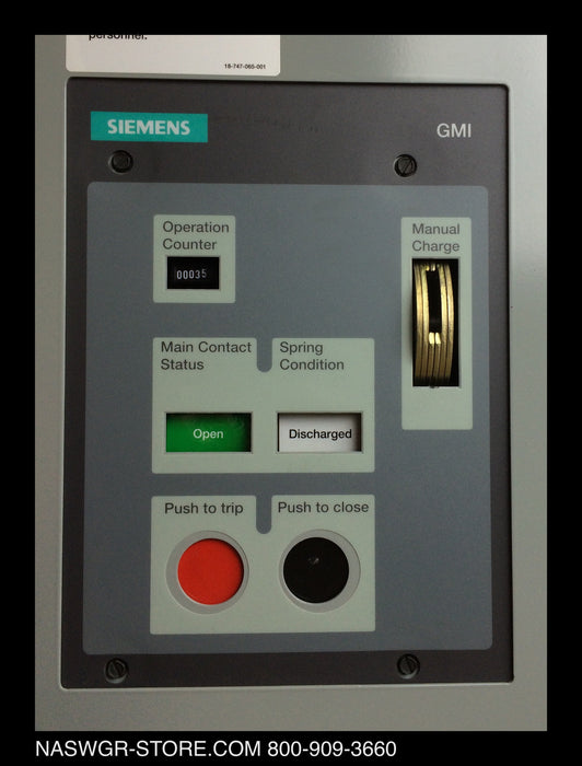 Siemens 15-GMI-750-1200-58 Vacuum Circuit Breaker - 1200 Amp