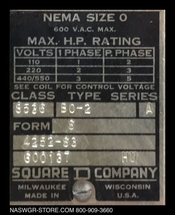 BO-2 ~ Square D BO-2 Starter
