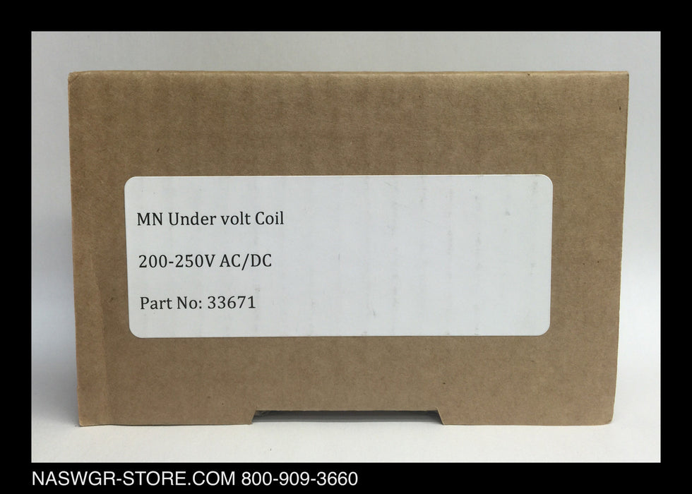 S33671 ~ Unused Surplus in Box Schneider Electric / Square D S33671 MN Undervoltage Release Coil 200-250VAC/DC