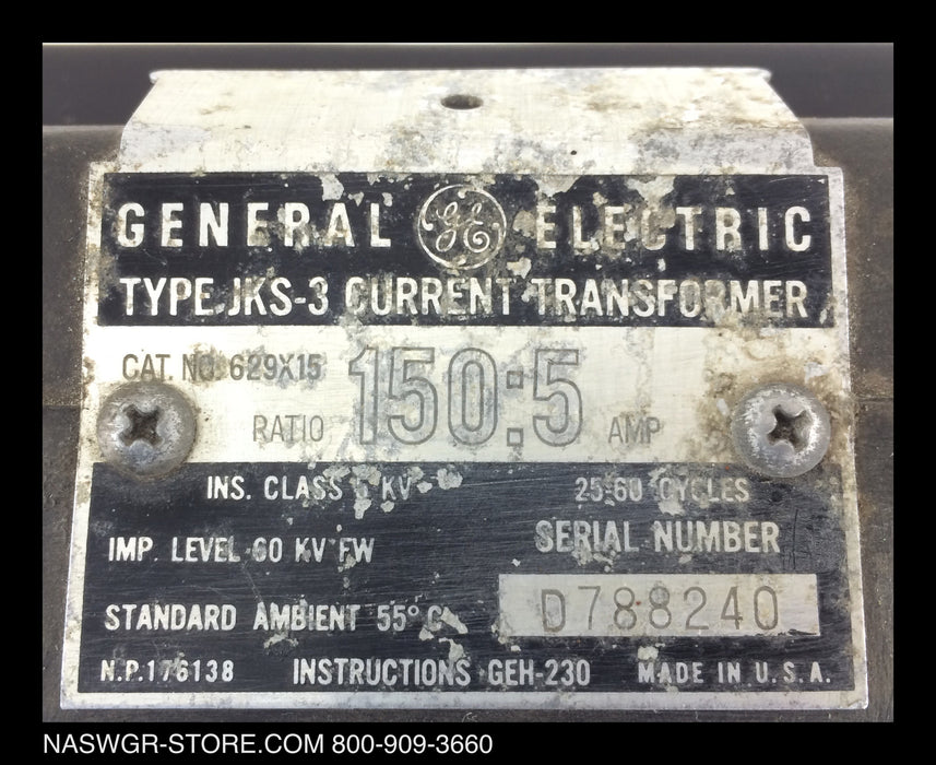 629X15 ~ GE 629X15 Current Transformer Type JKS-3