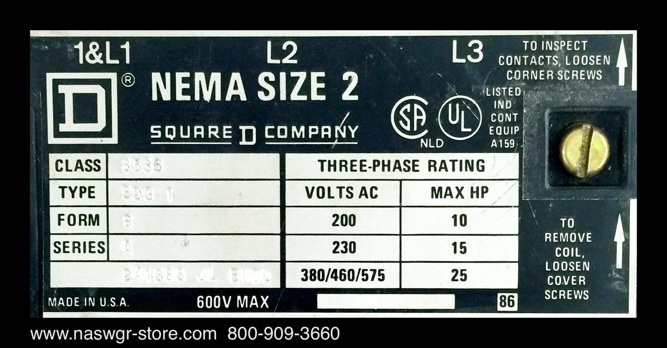 SDG 1 ~ Square D SDG 1 Contactor