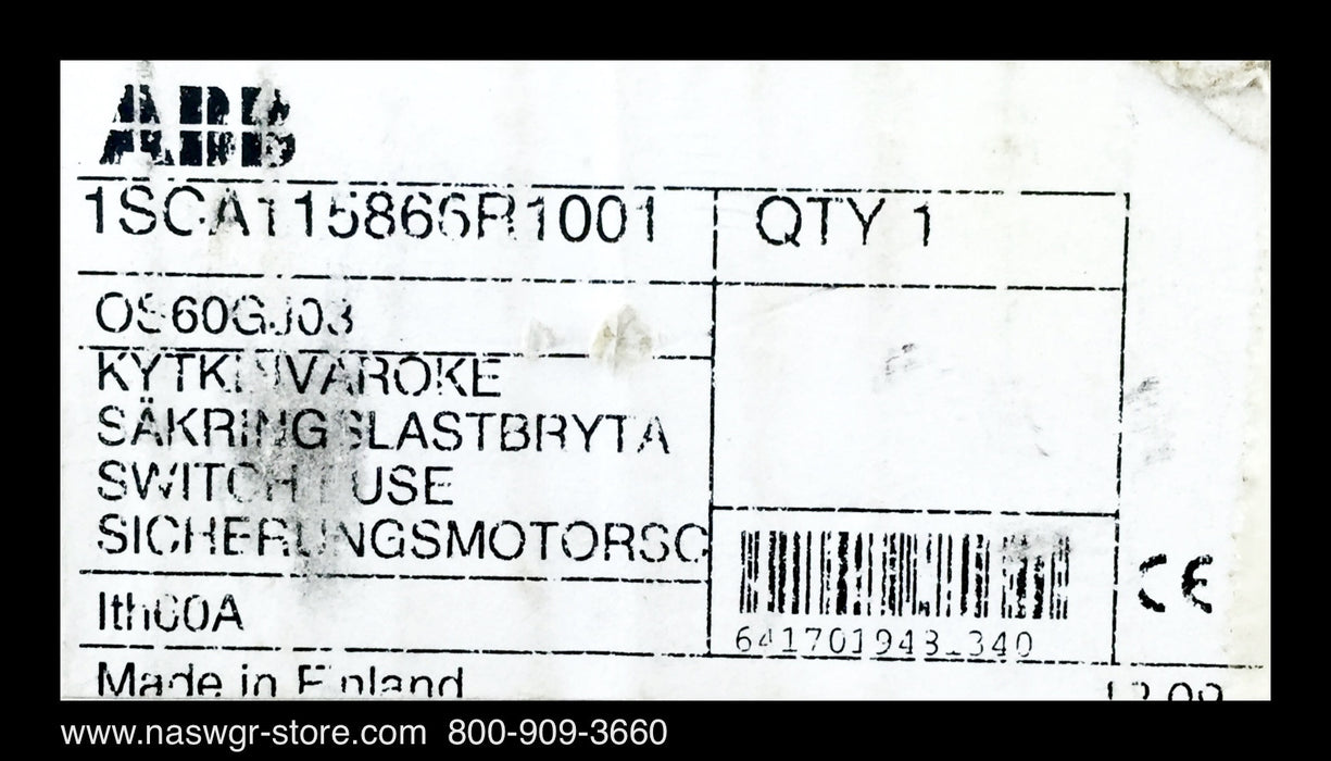 ABB OS 60GJ03 Switch ~ 60 Amp