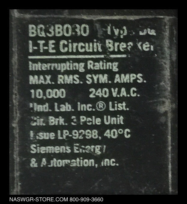 ITE BQ3B030 Molded Case Circuit Breaker - 30 Amp