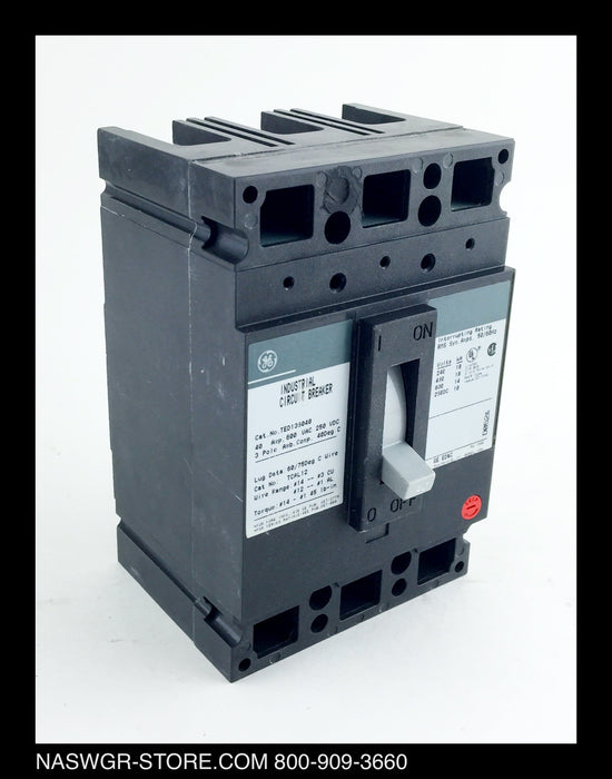 General Electric TED136040 Molded Case Circuit Breaker - 40 Amp - Unused