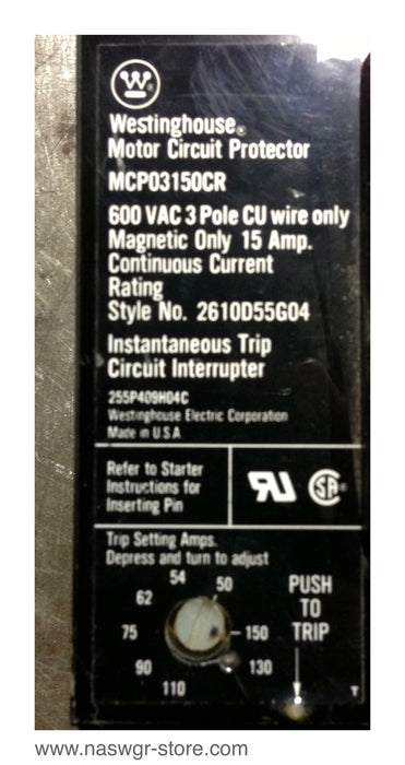 Westinghouse MCP03150CR Circuit Breaker ~ 15 Amp