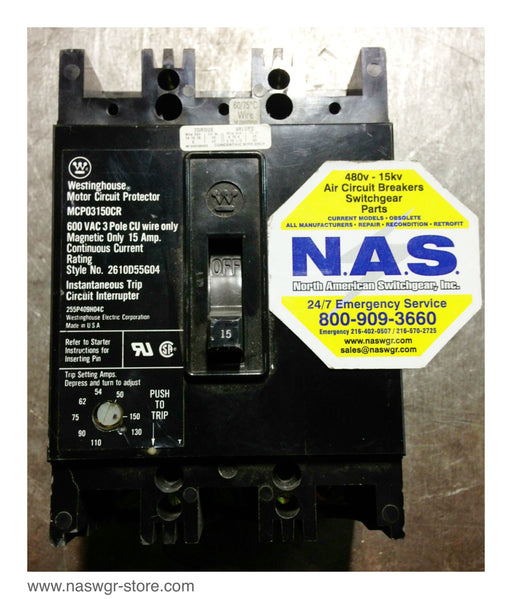 Westinghouse MCP03150CR Circuit Breaker ~ 15 Amp