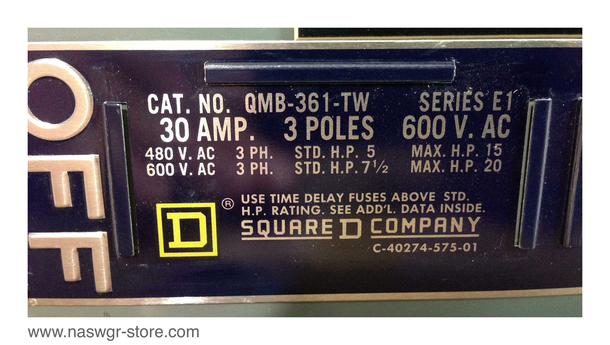 QMB361TW ~ Square D QMB361TW Panel Board Switch ~ 30 Amp