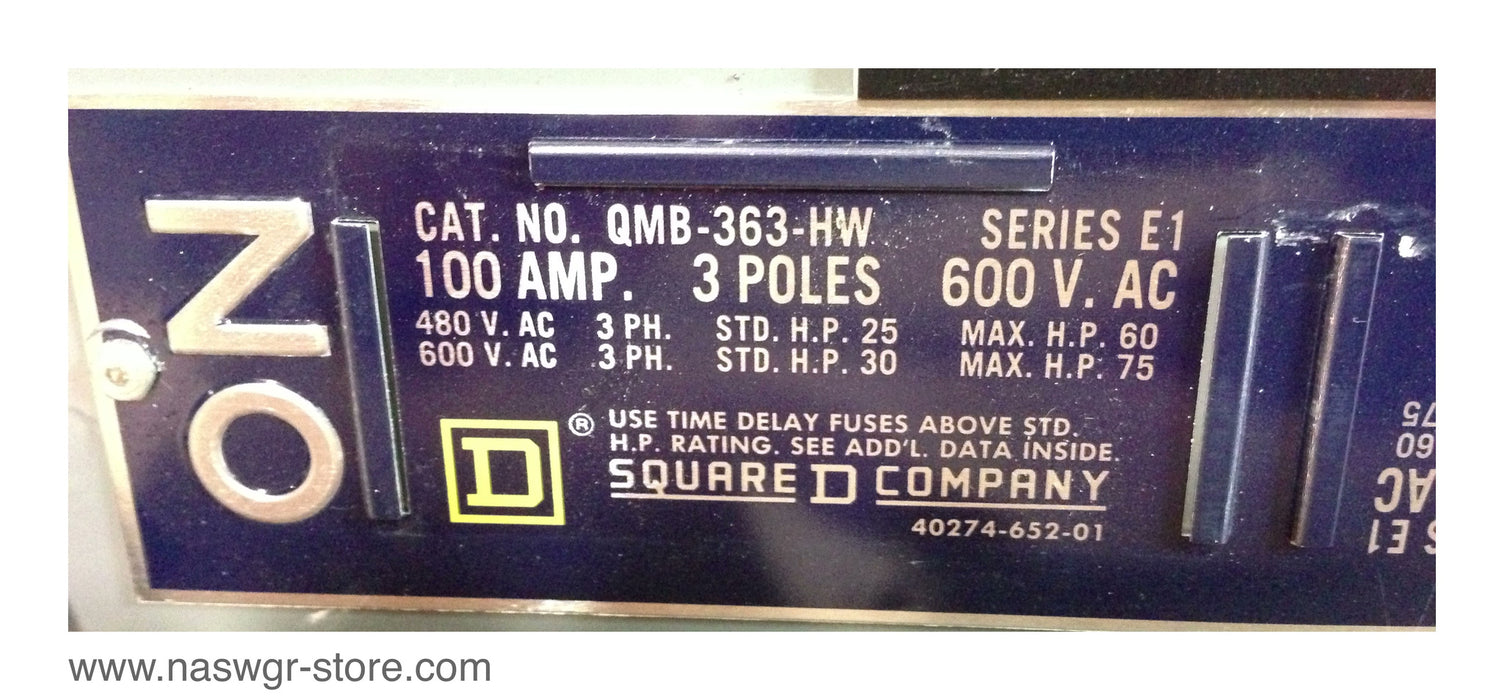 Square D QMB-363-HW Panel Board Switch