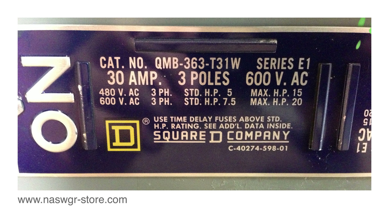 Square D QMB-363-T31W Panel Board Switch
