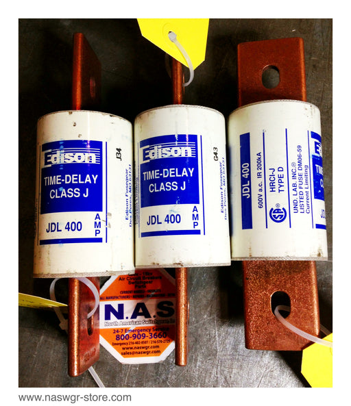JDL400 ~ Edison JDL400 Fuse 400 amp 600 volt ~ HRCI-J Type D JDL-400