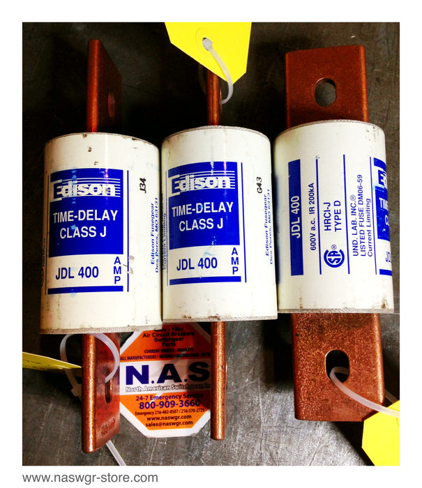 JDL400 ~ Edison JDL400 Fuse 400 amp 600 volt ~ HRCI-J Type D JDL-400
