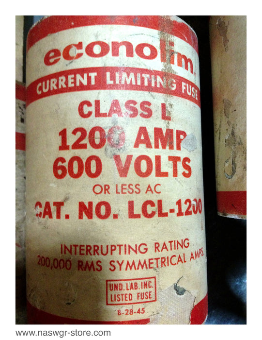 LCL-1200 , Econolim LCL-1200 Fuse 1200 amp 600 volt Class L Fuse