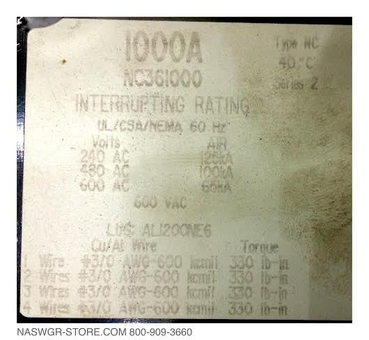 NC361000 ~ Square D I Line NC361000 circuit breaker ~ 1000 Amp