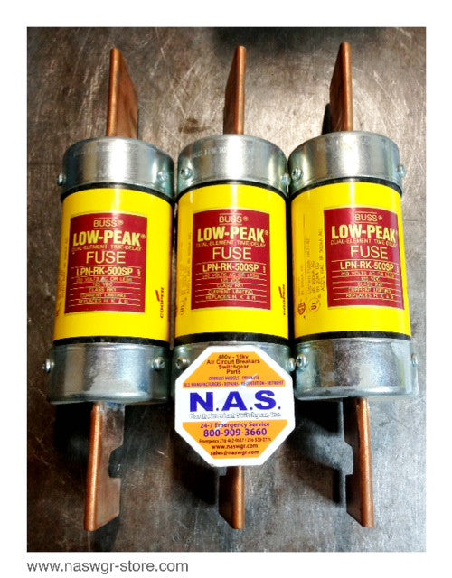 LPN-RK-500SP , Cooper Bussmann LPN-RK-500SP Low- Peak Dual Element Time Delay Fuse , 250 Volts AC , 125 VDC , Class RK1