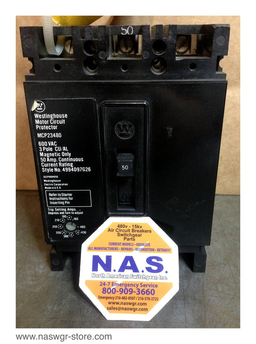 Westinghouse MCP23480 Circuit Breaker ~ 50 amp