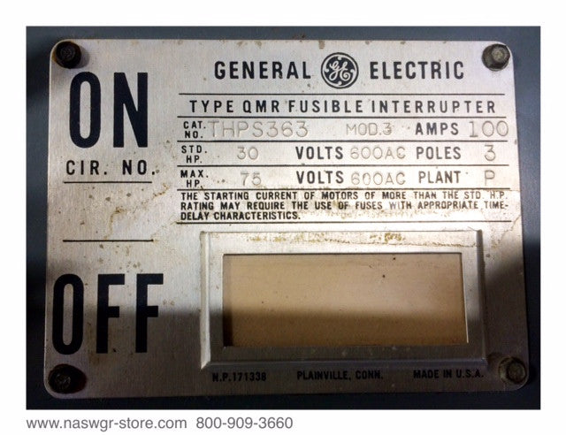 General Electric THPS363 Fusible Switch - 100 Amps