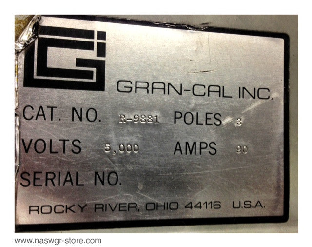 R-9881 ~ Gran-Cal Inc. R-9881 Splice Box / Junction Box for 50DH250 Switchgear