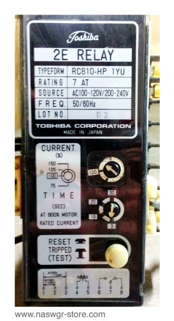 RC810-HP1YU , RC810-HP 1YU , Toshiba RC810-HP1YU 2E Relay , Source: AC100- 120V/200 - 240V , 50/60 Hz , PN: RC810-HP1YU