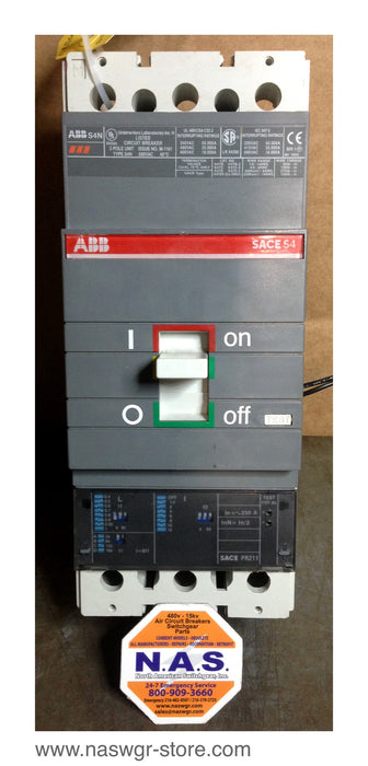 SACE ABB S4N250BW Circuit Breaker - 250 AMP PR211
