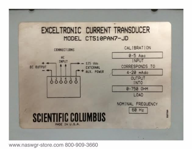 CT510PAN7-JD ~ Scientific Columbus CT510PAN7-JD Current Transducer
