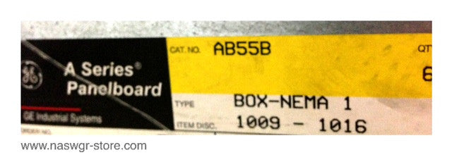 AQF3422SBX , AB55B , GE AQF3422SBX A Series Panelboard , NEMA 1 Enclosure , Box: AB55B , NO: AXB7T6 , 225 Amp , 208Y/120 Volts , 3 Phase, 4 Wire , PN: AQF3422SBX