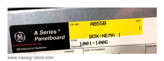 AQF3422SBX , AB55B , GE AQF3422SBX A Series Panelboard , NEMA 1 Enclosure , Box: AB55B , NO: AXB7T6 , 225 Amp , 208Y/120 Volts , 3 Phase , 4 Wire , AF55S , PN: AQF3422SBX