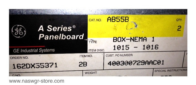 AQF3422SBX , AXB7T6 , GE AQF3422SBX A Series Panelboard , NEMA 1 Enclosure , 225 Amp , 208Y/120 Volts , Box: AB55B , AF55S , 3 Phase , 4 Wire , PN: AQF3422SBX