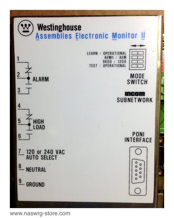 T940208 , 2D78548 , Westinghouse Assemblies Electronic Monitor II , Style: 2D78548 , PN: T940208