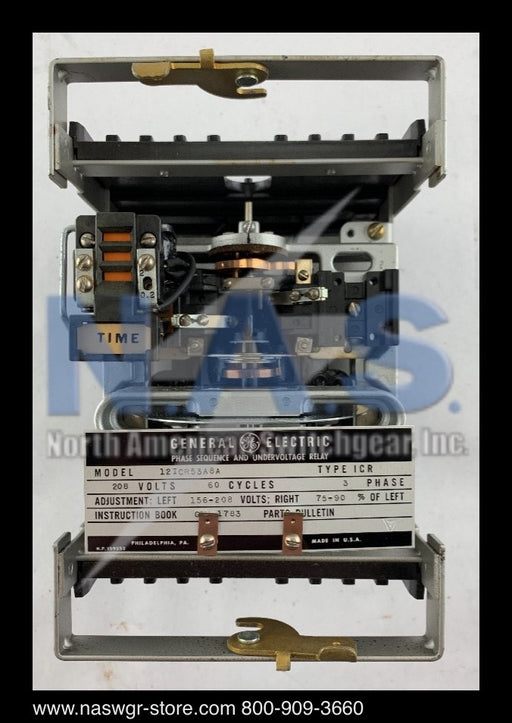GE 12ICR53A8A Phase Sequence & Undervoltage Relay - 208vAC
