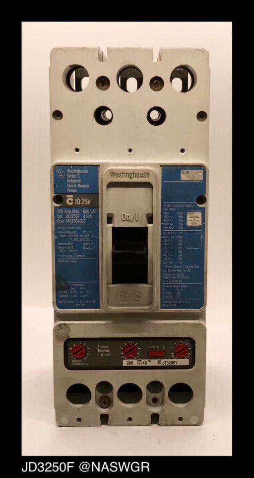Westinghouse JD3250F Molded Case Circuit Breaker ~ 200 Amp