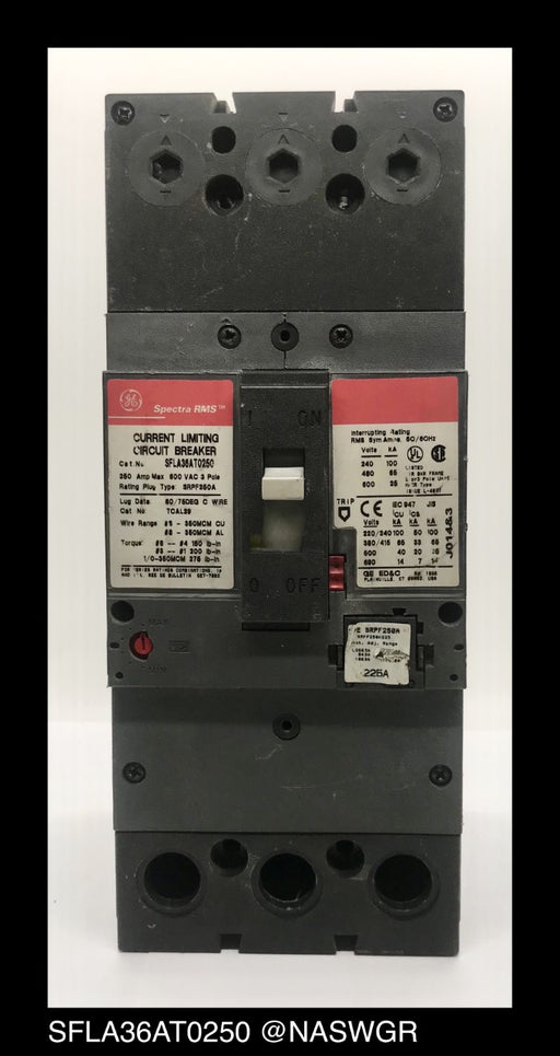 GE Spectra RMS SFLA36AT0250 Circuit Breaker ~ 225 Amp