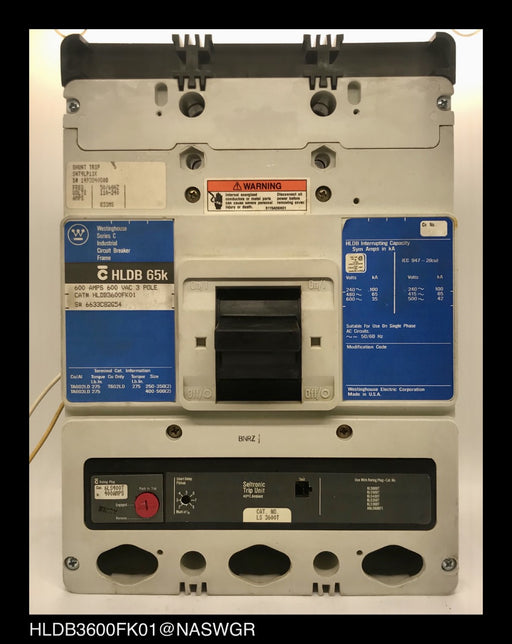 Westinghouse HLDB3600FK01 Molded Case Circuit Breaker ~ 400 Amp