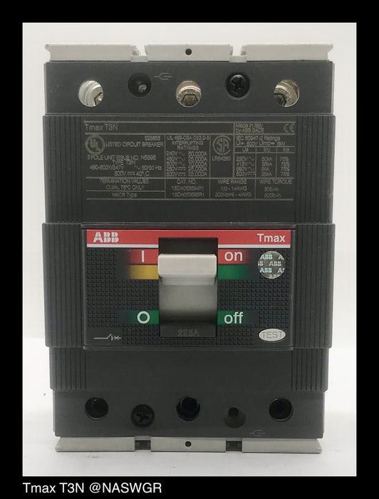 ABB Sace Tmax T3N Molded Case Circuit Breaker ~ 225 Amp