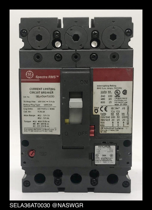 GE Spectra RMS SELA36AT0030 Circuit Breaker ~ 30 Amp