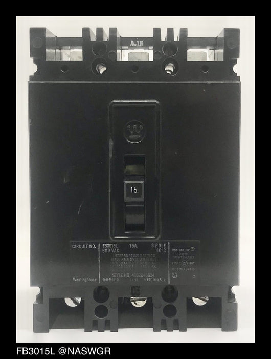 Westinghouse FB3015L Molded Case Circuit Breaker - 15 Amp