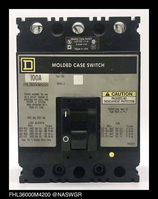 Square D FHL36000M4200 Molded Case Switch ~ 100 Amp