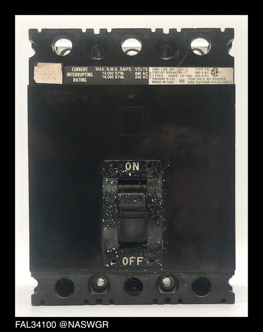 Square D FAL34100 Molded Case Circuit Breaker ~ 100 Amp