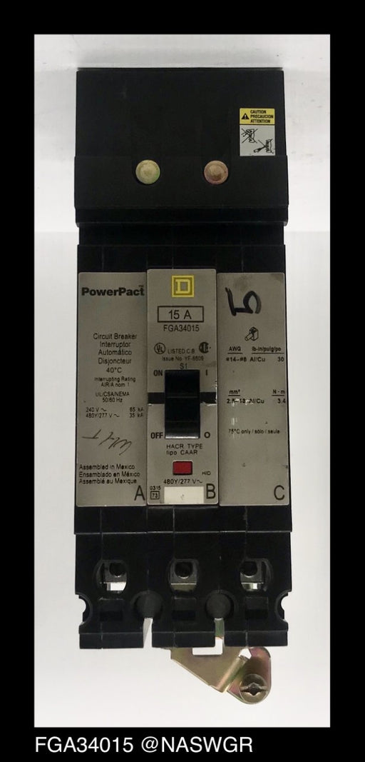 Square D FGA34015 Molded Case Circuit Breaker ~ 15 Amp