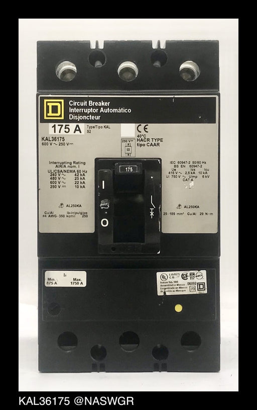 Square D KAL36175 Molded Case Circuit Breaker ~ 175 Amp