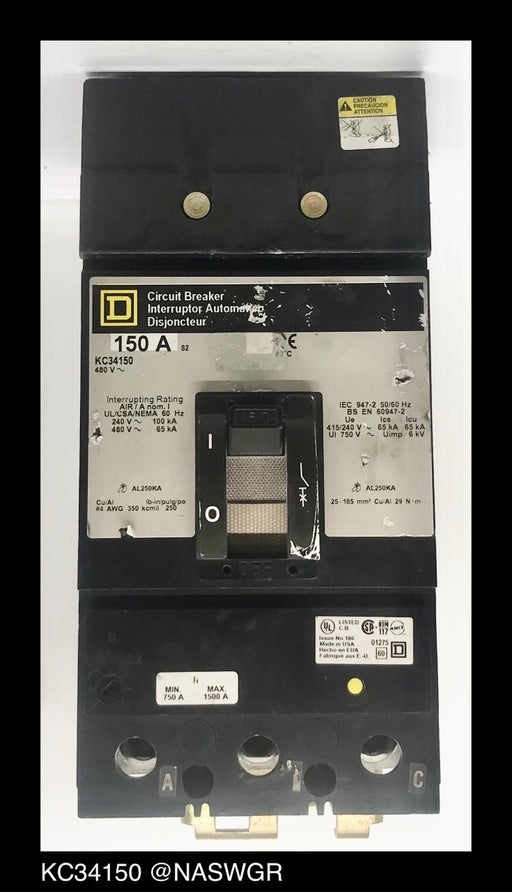 Square D KC34150 Molded Case Circuit Breaker ~ 150 Amp