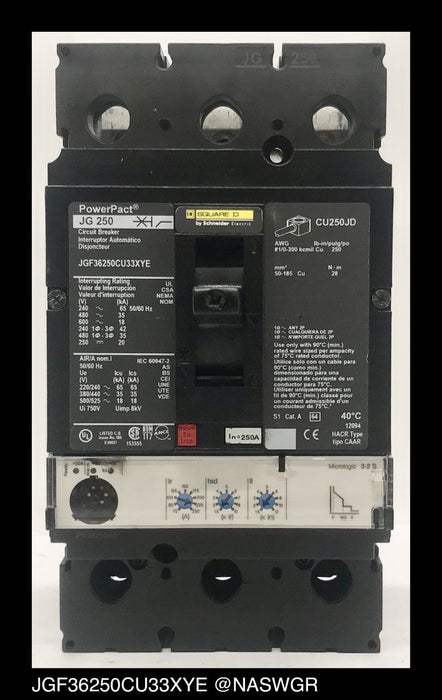 Square D JGF36250CU33XYE Molded Case Circuit Breaker ~ 250 Amp