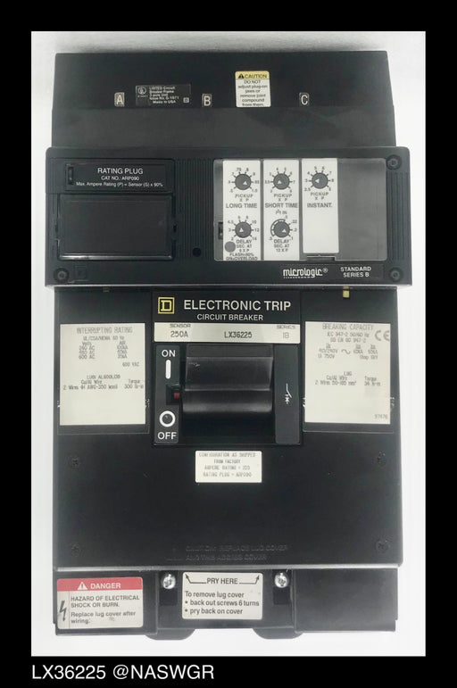 Square D LX36225 Molded Case Circuit Breaker ~ 225 Amp