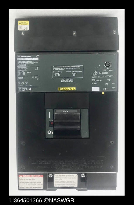 Square D LI364501366 Molded Case Circuit Breaker ~ 450 Amp