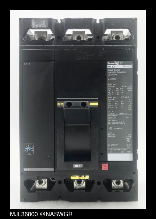 Square D MJL36800 Molded Case Circuit Breaker ~ 800 Amp