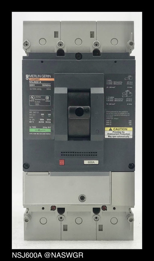 Merlin Gerin NSJ600A Molded Case Switch w/ Mount ~ 600 Amp