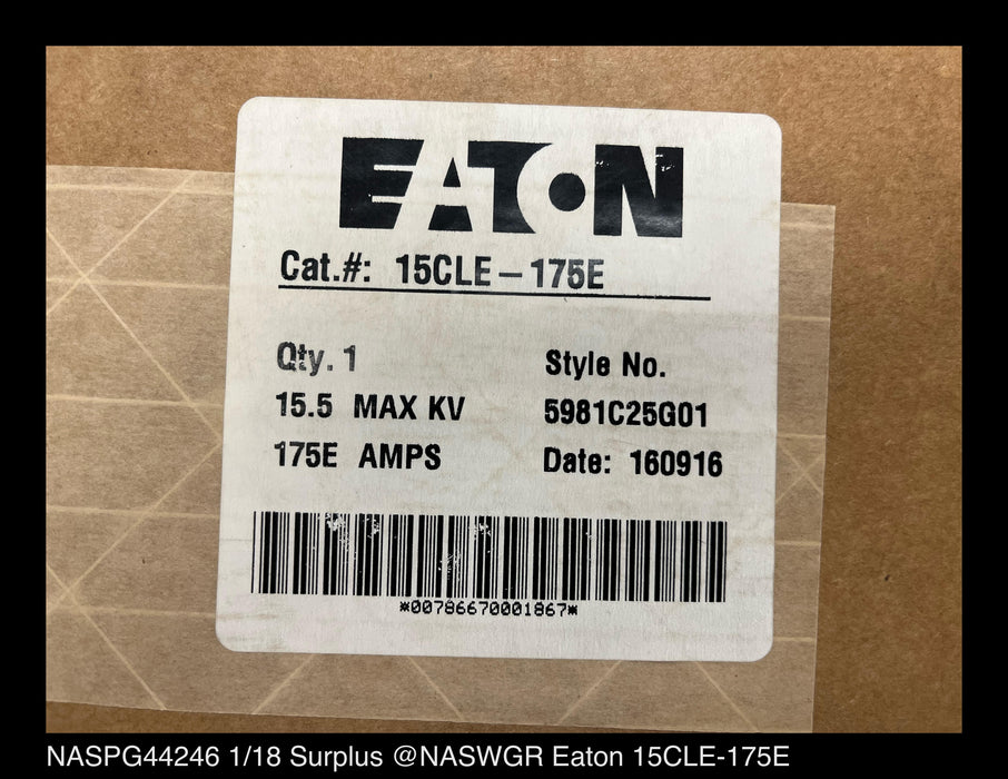 Eaton 15CLE-175E Current Limiting High Voltage Fuse - 175E Amp, 15.5kV - Unused